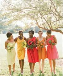 Red Orange Yellow Dresses Orange Bridesmaid Dresses Rainbow Bridesmaids Wedding Bridesmaids