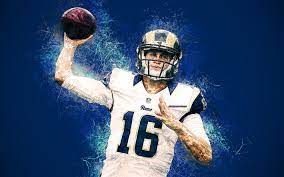 Download Wallpapers Jared Goff 4k Art Grunge Style Los Angeles Rams American Football Nfl Usa Creative Art Blue Grunge Background National Football Le Los Angeles Rams Jared Goff American Football