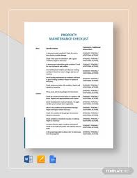 Set the frequency required for each task, and then sort or filter by frequency. 32 Maintenance Checklist Templates Word Pdf Google Docs Free Premium Templates