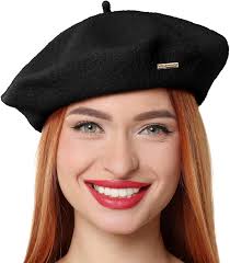 Black Beret Women Wool Beret Hat Classic Solid Color For Women