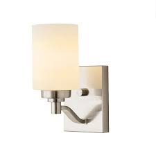 Captivating brushed nickel bathroom sconces wall lamps with cords. Hampton Bay 1 Light Brushed Nickel Wall Sconce The Home Depot Canada