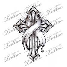 Upper arm tattooed with a cool cancer ribbon tattoo design with name mary. Pin On Cross Tattoos