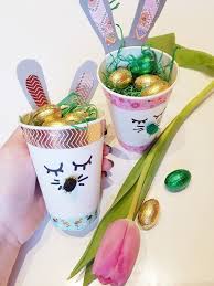 Osterhasen Aus Pappbechern Basteln Ein Osternester Diy Anleitung Simplylovelychaos Ostern Geschenke Basteln Basteln Ideen Ostern Osternest Basteln