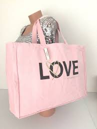 Nwt Victoria S Secret Love Sequin Logo Weekender Overnight Large Tote Pink 58 Victoriassecret Totesshoppers Pink Backpack Victoria Secret Large Tote Tote
