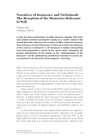 Innocence is a beautiful thing. Pdf Narratives Of Innocence And Victimhood The Reception Of The Miniseries Holocaust In Italy Emiliano Perra Academia Edu