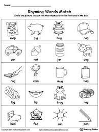 Rhyming Words Match Rhyming Words Kindergarten Rhyming Kindergarten Worksheets Rhyming Words Worksheets