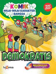 18 Komik Nilai Nilai Karakter Bangsa Demokratis Bilingual Bilingual Education Comic Book Cover