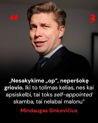 Mindaugas Sinkevičius dar nežino, ar taps premjeru: https://www.tv3.lt/naujiena/lietuva/mindaugas-sinkevicius -dar-nezino-ar-taps-premjeru-iki-to-tolimas-kelias-n1528809
