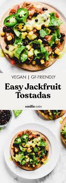 Easy Jackfruit Tostadas Emilie Eats Recipe Jackfruit Recipes How To Cook Jackfruit Jackfruit