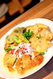 Huhnchen Mit Zitrone Poulet Au Citron Mit Blumenkohl Und Broccoli In Tempurateig Gebacken Cross Over Cuisine Der Tempurate Rezepte Kochen Und Backen Huhner