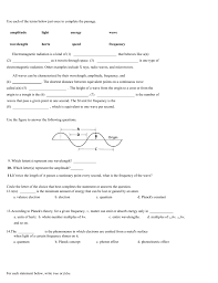 Electron energy and light how does light reveal the behavior of electrons in an atom? Ch 4 Worksheet Study Guide Electrons