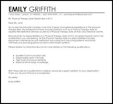Physical Therapy Aide Cover Letter Sample Cover Letter Templates Examples