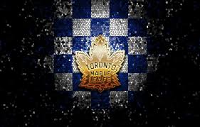 Toronto maple leafs is one of the hockey clubs, which have been very the new blue leaf represented not only the cold and ice but also the club's professionalism and authority. Wallpaper Wallpaper Sport Logo Nhl Hockey Glitter Checkered Toronto Maple Leafs Images For Desktop Section Sport Download