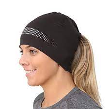 Amazon Com Trailheads Ponytail Hat Women S Performance Running Beanie With Reflective Accents Adrenaline S Ponytail Hat Running In Cold Weather Running Hats
