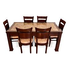 P purlove 6 piece dining table set wood dining table and 4 chairs with bench for 6 to 7 persons gray wood dining set of 6. Pharneechar S Classic 6 Seater Dining Table Walnut Dinner Table Six Seater Dinner Table Dining Table For Six People Brown Dinner Table Amazon In Furniture