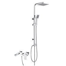 Maybe you would like to learn more about one of these? Eden Wall Mounted Bath Shower Mixer Tap With 3 Way Square Rigid Riser Rail Kit Ec13 Srrnv1 Bathroom House