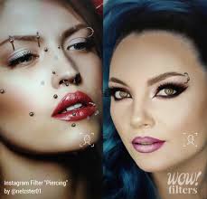 The effect can look like a simple double nostril piercing that lies flush with the skin. Facial Piercings Ar Simulation Instagram Filter