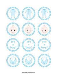 It S A Boy Cupcake Toppers Use The Circles For Cupcakes Party Favor Tags Cupcake Toppers Baby Shower Boy Baby Boy Shower Favors Baby Shower Cupcake Toppers
