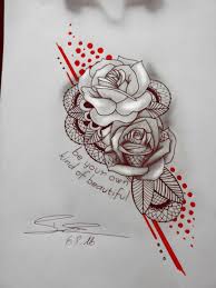 Tattoo Art Design Custom Drawing Pencil Vorlage Entwurf Mandala Rosen Roses Rose Trash Tattoo Vorlagen Tattoo Ideen Rose Tattoo Vorlage