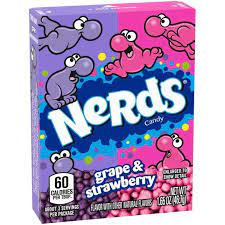 Attested since 1951 as us student slang. Wonka Nerds Grape Strawberry Uk Sweets