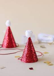 These Glitter Mini Santa Hats Are The Cutest Christmas Party Accessory Perfect For A Photo Booth Or Just To Wear Christmas Christmas Time Kids Christmas