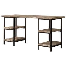 Tv stand entertainment furniture collections in styles ranging from modern, rustic, traditional, to mid century. Coaster 801551 Skelton Modern Rustic Writing Desk With Metal Frame And Distressed Finish Top Shelves 801551 Reese Warehouse