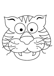 Coloriage Pour Enfants Masque De Tigre Avec Images Coloriage Masque Coloriage Coloriage Animaux