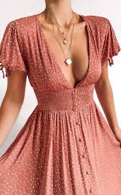 Claudia Midi Dress In Rust Spot Showpo Casual Dresses Pretty Dresses Fashion Outfits