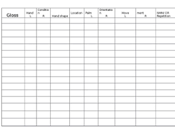 Asl Gloss Parameter Chart