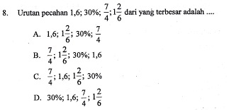 Berilah tanda silang (x) pada huruf a, b, c atau d pada jawaban yang benar! Rudi Azis Permana S Pd Cara Cepat Mengurutkan Berbagai Bilangan Pecahan