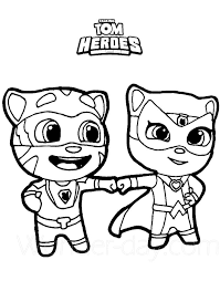 The funny thing is that talking tom can repeat anything you said. Hero Tom And Angela Coloring Page Online Coloring Pages