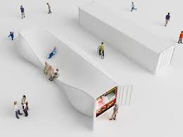 Nl Architects Morphs Containers For Kiosks At Seoul S Dongdaemun Plaza With Images Temporary Architecture Container Architecture Architect
