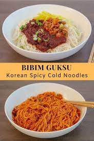 Bibim Guksu Korean Spicy Cold Noodles Kang S Kitchen Chopsticks And Flour Recipe Spicy Recipes Cold Noodles Recipes Indian Food Recipes