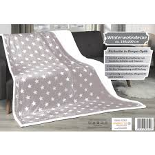 Kuschelig weich und angenehm auf zarter babyhaut. Winter Wohndecke 150 X 200 Cm Grau Mit Sternen Premium Decke Powerpreise24 Starke Produkte Starke Preise
