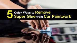 Clean it with soapy water dirt and debris on and around the decal can scratch your car's paint when you start rubbing off the adhesive residue, so you'll want to clean it beforehand. 5 Quick Ways To Remove Super Glue From Car Paintwork