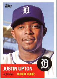 JUSTIN UPTON 2017 TOPPS WALMART HOLIDAY DETROIT TIGERS MEGA JERSEY PATCH  RELIC!!