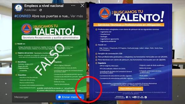 📌 Ante convocatorias de empleo falsas, que usan correos electrónicos  particulares la Secretaría Ejecutiva de la CONRED informa a la población: |  Conred | Facebook