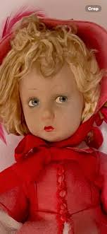 Italian Felt Lenci doll in original box 18" (46 cm.) Felt swivel head with  pressed and painted facial features,brown side-glancing eyes,grey eye  shadow,painted brown upper lashes,fringed brows,accented nostrils,closed  mouth with accented lower