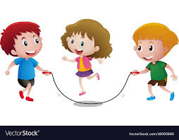 Three Kids Playing Jump Rope Royalty Free Vector Image Kids Playing Jump Rope Kids Vector