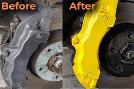brake caliper painting yellow 1
