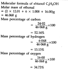 Mass percent composition is also known percent by weight. Calculate The Mass Percentage Of Carbon Hydrogen And Oxygen In Ethanol Cbse Class 11 Chemistry Learn Cbse Forum