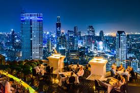 Perhaps the most famous bangkok rooftop bar, the sky bar towers above the city at an impressive height of 63 storeys (820 feet) and the views from the top sky bar's crowning glory is an imposing golden roofed dome housing one of the two rooftop restaurants. The 5 Best Rooftop Bars In Bangkok Thailand No Destinations