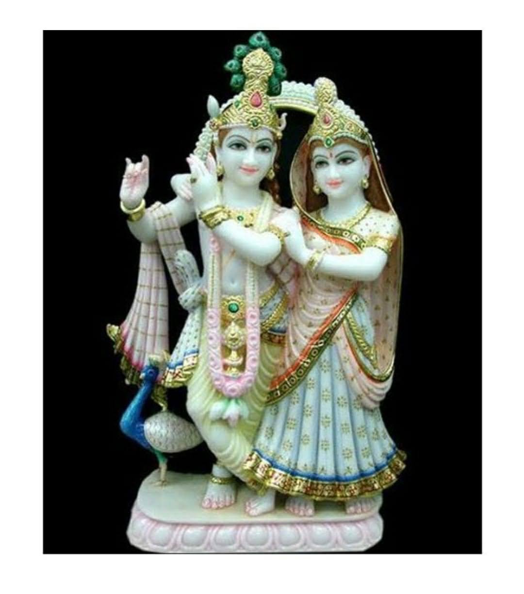 Handmade Marble Radha Krishna Statue for Overseas Export product image