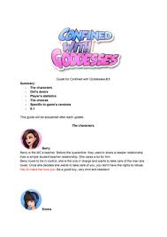 Cw G guide - None - Guide for Confined with Goddesses 0. Summary: The  characters Girl's desire - Studocu