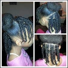 Twists And A Bun Kids Natural Hair Natural Hairstyles For Kids Natural Hair Styles Kids Hairstyles