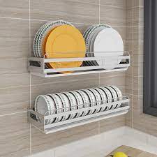 Find wall plate rack from a vast selection of kitchen, dining & bar. Dish Rack Drain Rack Wall Mounted Punch Free Stainless Steel Hanging Dish Rack Plate Storage Kitchen Rack Buy At The Price Of 28 20 In Aliexpress Com Imall Com