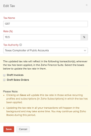 Taxes Help Zoho Books