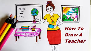 378 online drawing teachers for personal tutoring & assignment help. How To Draw A Teacher Easy Cute Teacher Drawing Teacher S Day Card Diy International Women S Day Youtube
