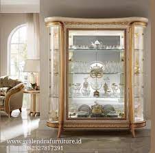 Tips menata lemari sudut di ruang tamu. Lemari Pajangan Ruang Tamu 2 Pintu Mewah Syalendra Furniture