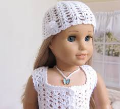 Crochet Hat for American Girl Dolls and 18" Dolls. White Crochet Handmade  Hat for a Doll. by Angels Dream Galleries